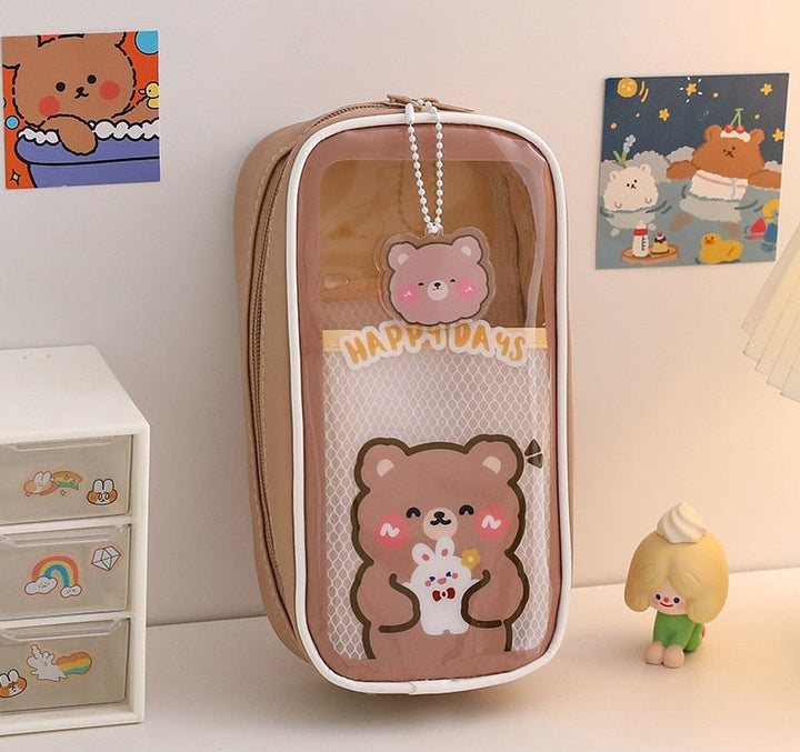 Kawaii Transparent Pencil Case - Juneptune