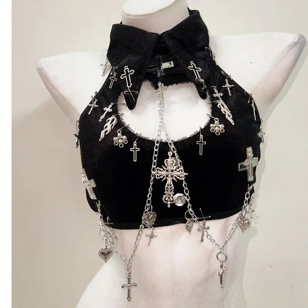 Gothic Chained Crop Top