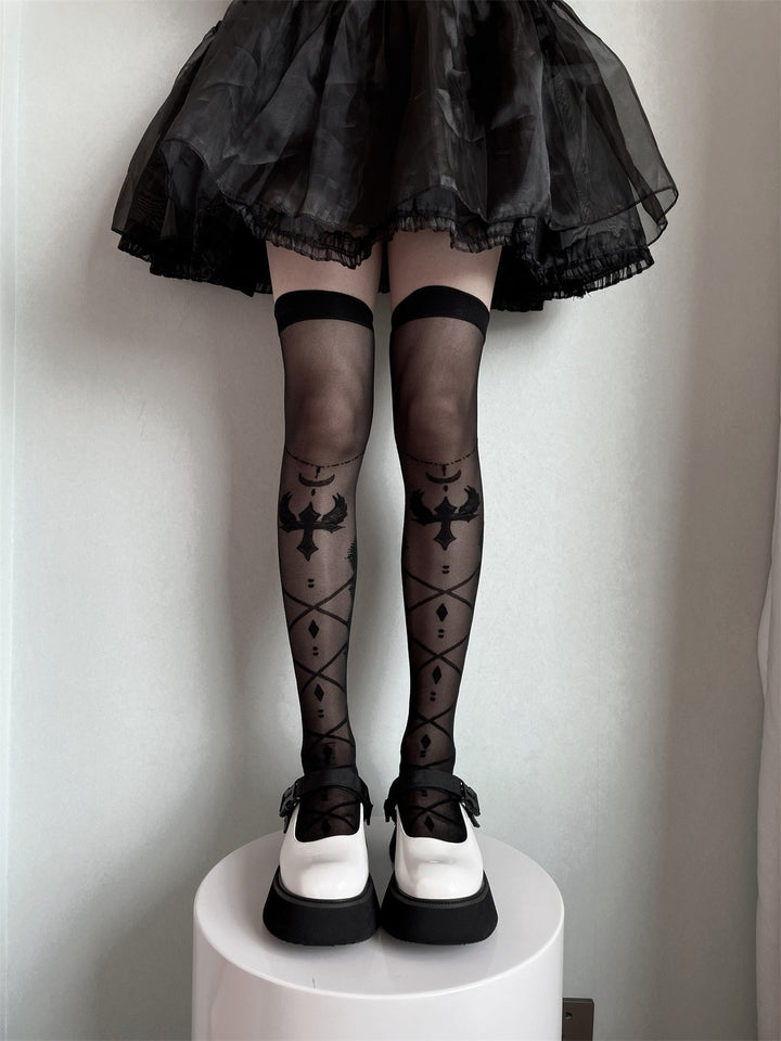 Gothic Lolita Black Stockings - Juneptune