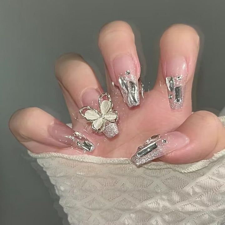 24pcs/Box Press On Long Aesthetic False Nails - Juneptune