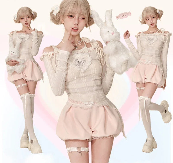 Bunny Puff Sugar-Coquette Outfit Set
