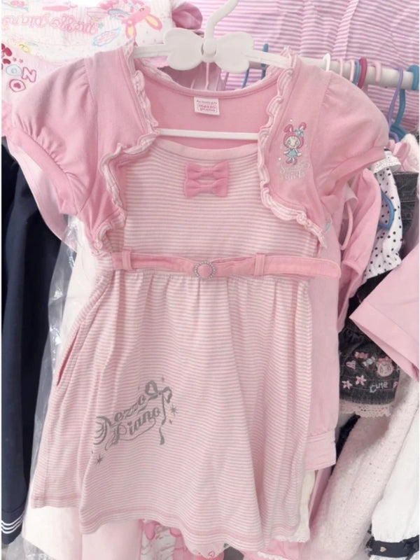 Lolita Soft Rose Ruffle Bow Dress