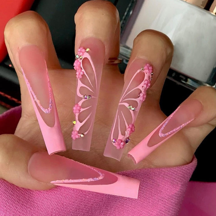 24pcs/Box Press On Long Aesthetic False Nails - Juneptune