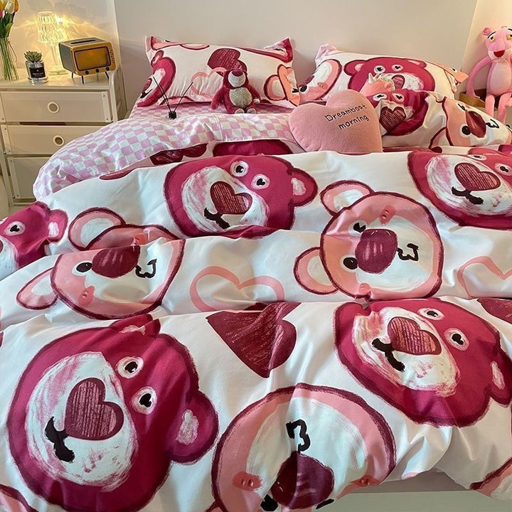 Strawberry Bear Bedding Set - Juneptune