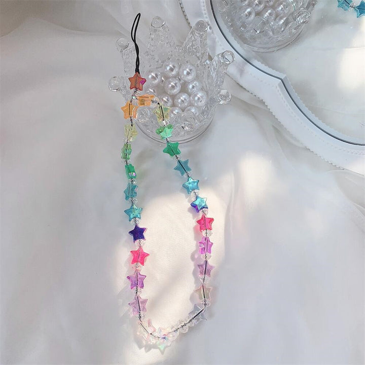 Kawaii Star Beaded Phone Chain Pendant - Juneptune