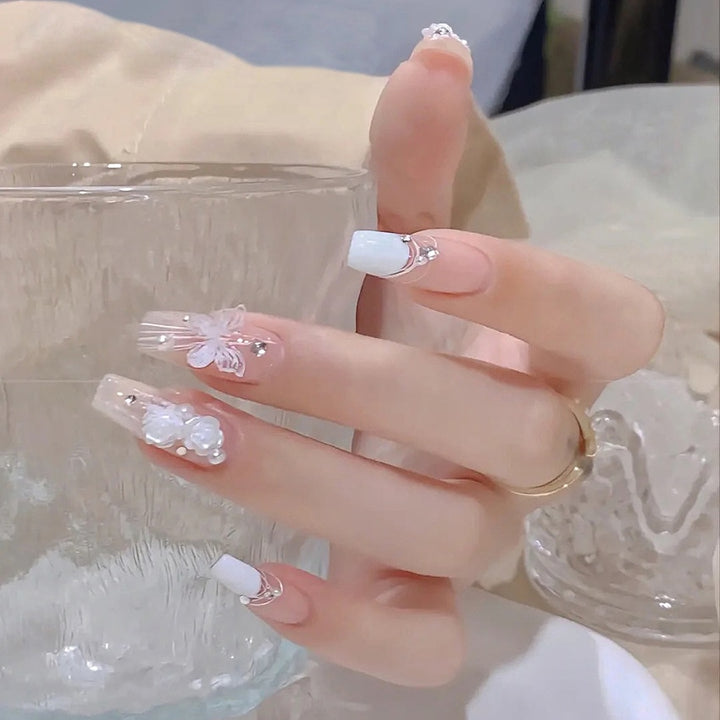 24pcs/Box Press On Cute Aesthetic False Nails - Juneptune