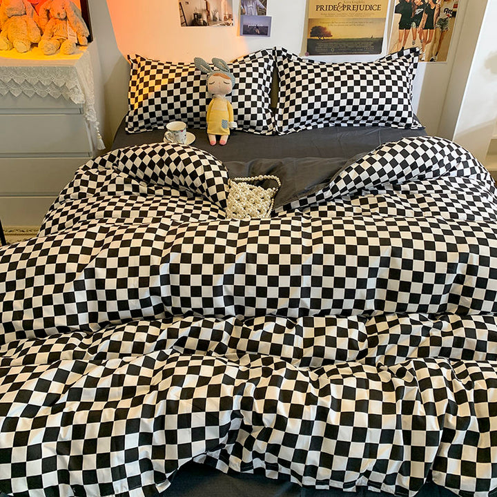 Aesthetic Checkerboard Bedding Set - Juneptune