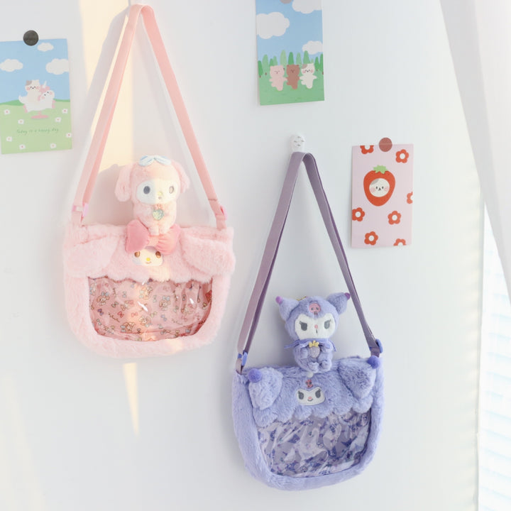 Kawaii Sanrio Fluffy Bag With Keychain - Juneptune