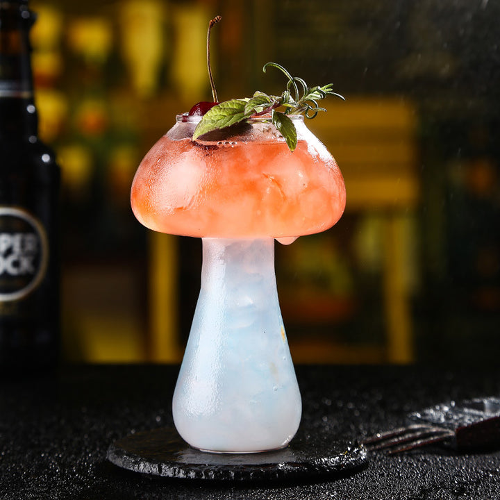 Mushroom Cocktail Glass Cup with Straw - Juneptune