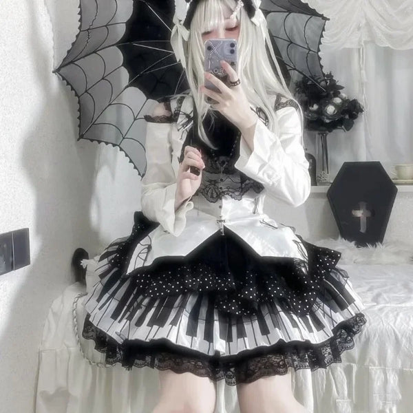 Harajuku Punk Piano Skirt