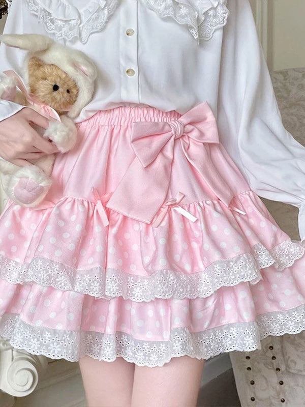 Sugar Lace Ribbon Tiered Skirt