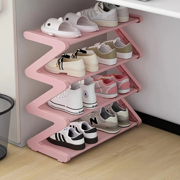 4 Tier Z-Shaped Shoe Rack
