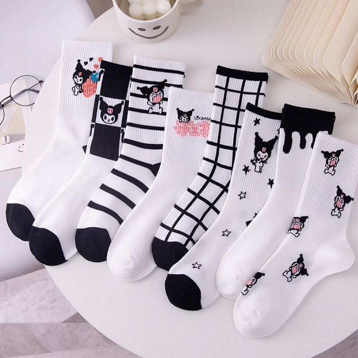 Kawaii Sanrio Kuromi Cotton Socks Set - Juneptune