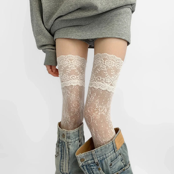 Romantic Lace Over-the-Knee Stockings
