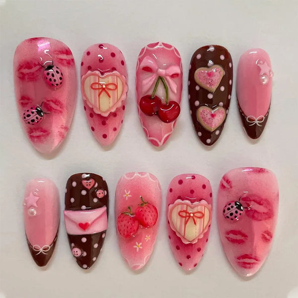 Candy Blossom & Ocean Dream Press-On Nails
