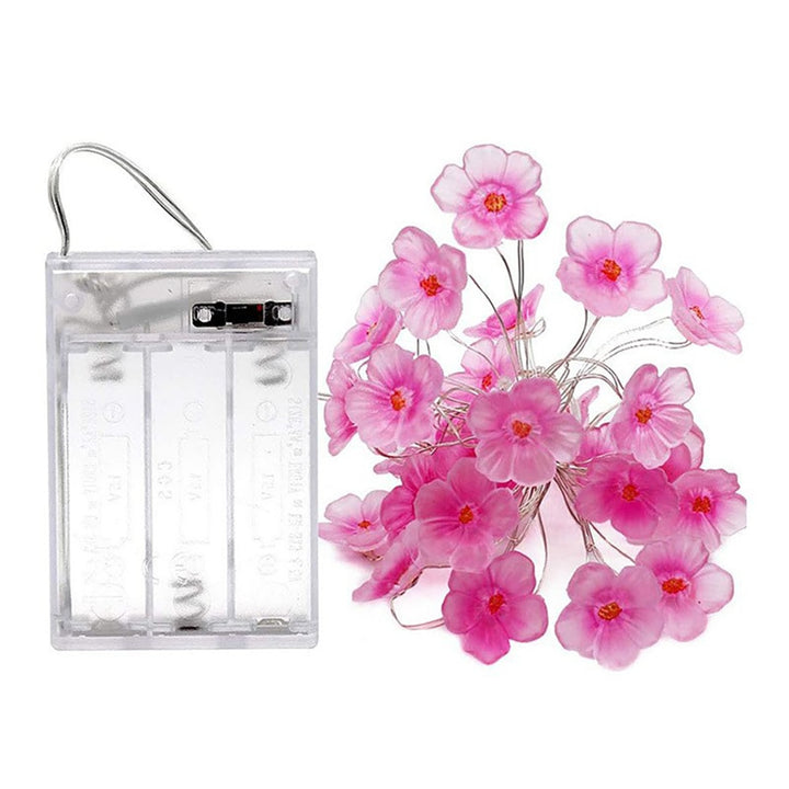 Cottagecore Pink Cherry Blossom String Led Lights - Juneptune