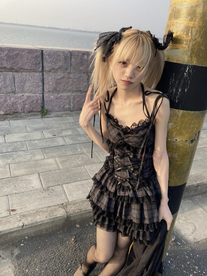 Gothic Black Pleated Dress - Juneptune