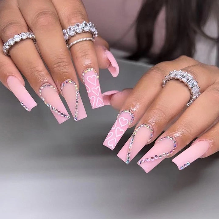 24pcs/Box Press On Long Baddie Aesthetic False Nails - Juneptune