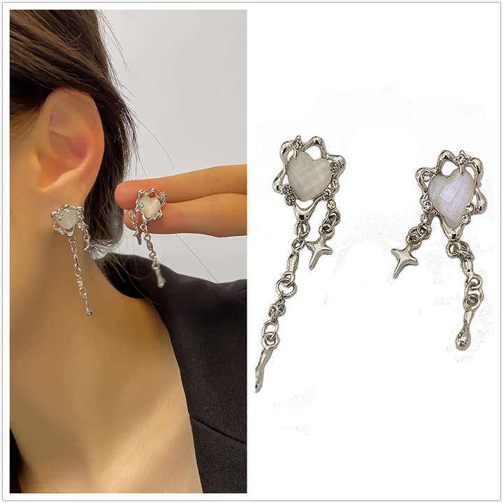 Harajuku Heart Drop Earrings - Juneptune