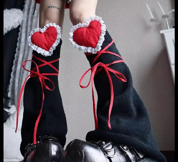 Heartstrings Lace-Up Leg Warmers