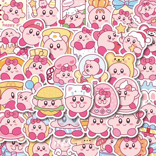 Pink Kirby Stickers Set