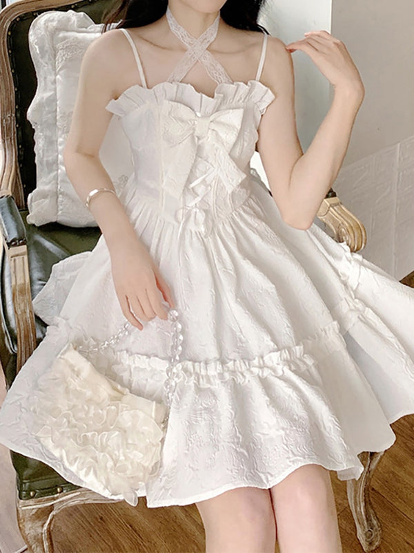 Fairycore Lolita White Mini Dress - Juneptune