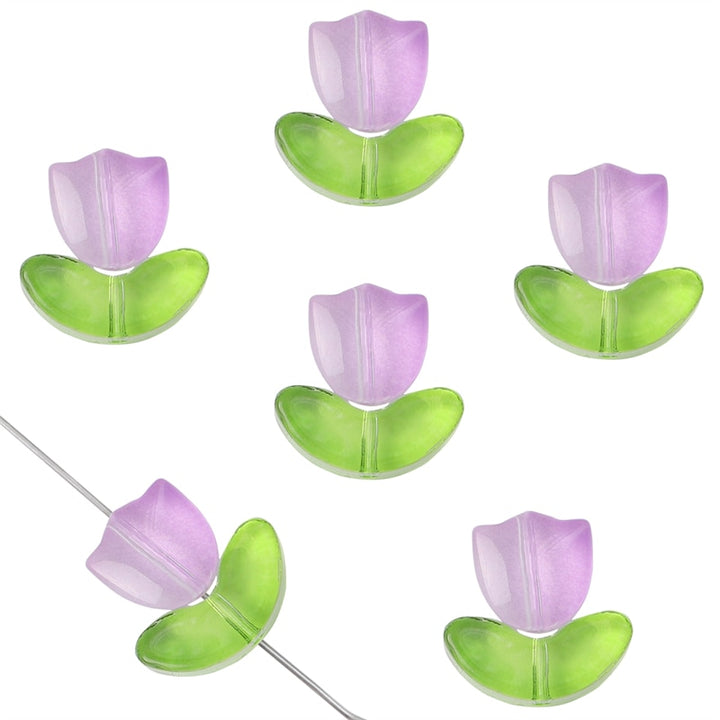 Colorful Tulip Flower Shaped DIY Crafting Charms - Juneptune
