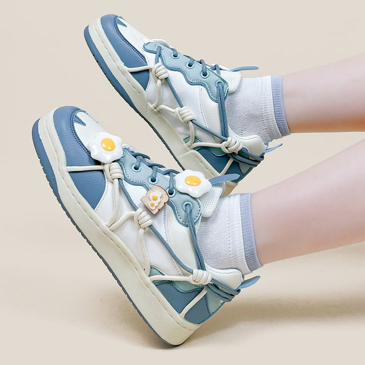 Kawaii Egg Toast Chunky Sneakers - Juneptune