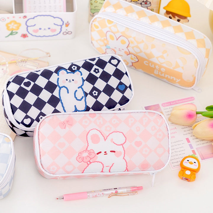 Kawaii Checkerboard Pencil Case - Juneptune