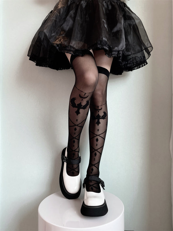 Gothic Lolita Black Stockings - Juneptune