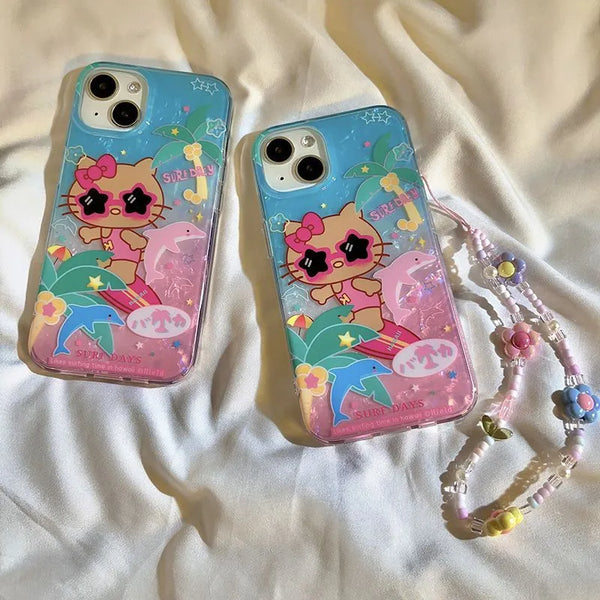 Hello Kitty Hawaii Phone Case With Chain