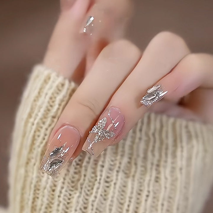 24pcs/Box Press On Long Aesthetic False Nails - Juneptune