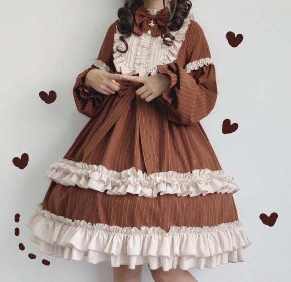 Sweet Lolita Light Brown Dress - Juneptune