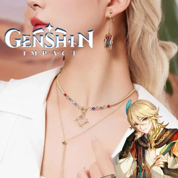 Genshin Impact Kaveh Earrings & Necklace