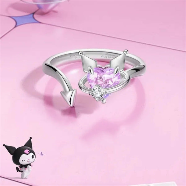 Kawaii Sanrio Kuromi Adjustable Ring - Juneptune