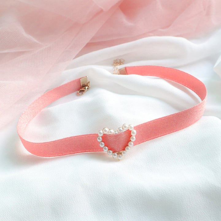 Kawaii Peach Pink Choker Necklace - Juneptune