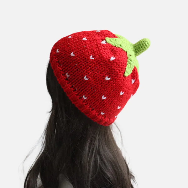 Cottagecore Strawberry Knit Beanie