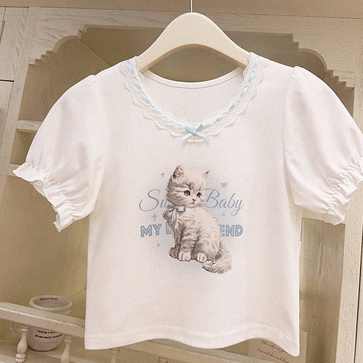 Coquette Lolita Cat T-Shirt - Juneptune