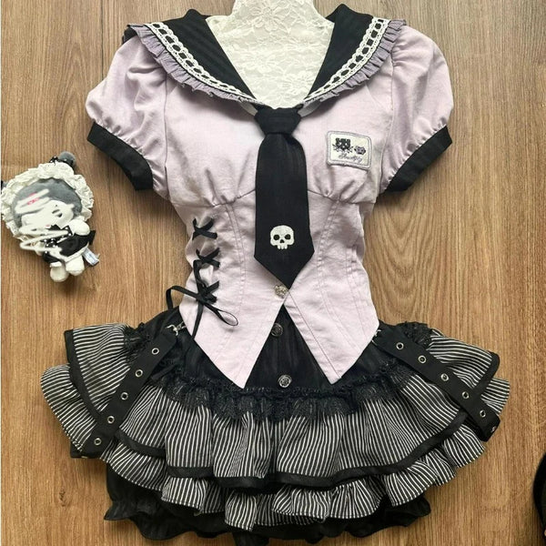 Gothic Lolita Kuromi Inspired Outfit Set