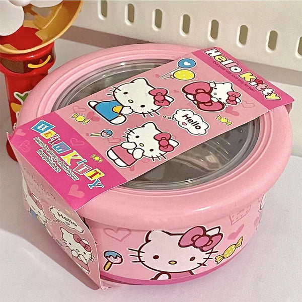 Hello Kitty Stainless Steel Ramen Bowl With Lid