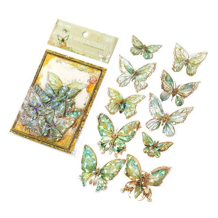 Aesthetic Crystal Butterfly Stickers - Juneptune