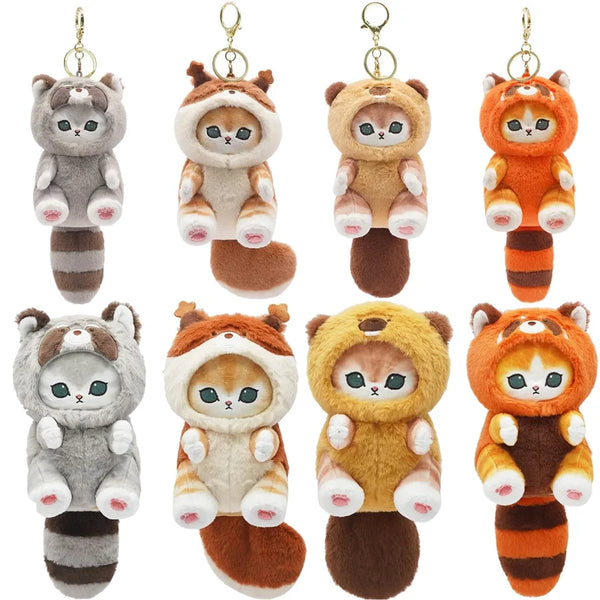 Mofusand Long Tailed Animals Themed Plush Keychain