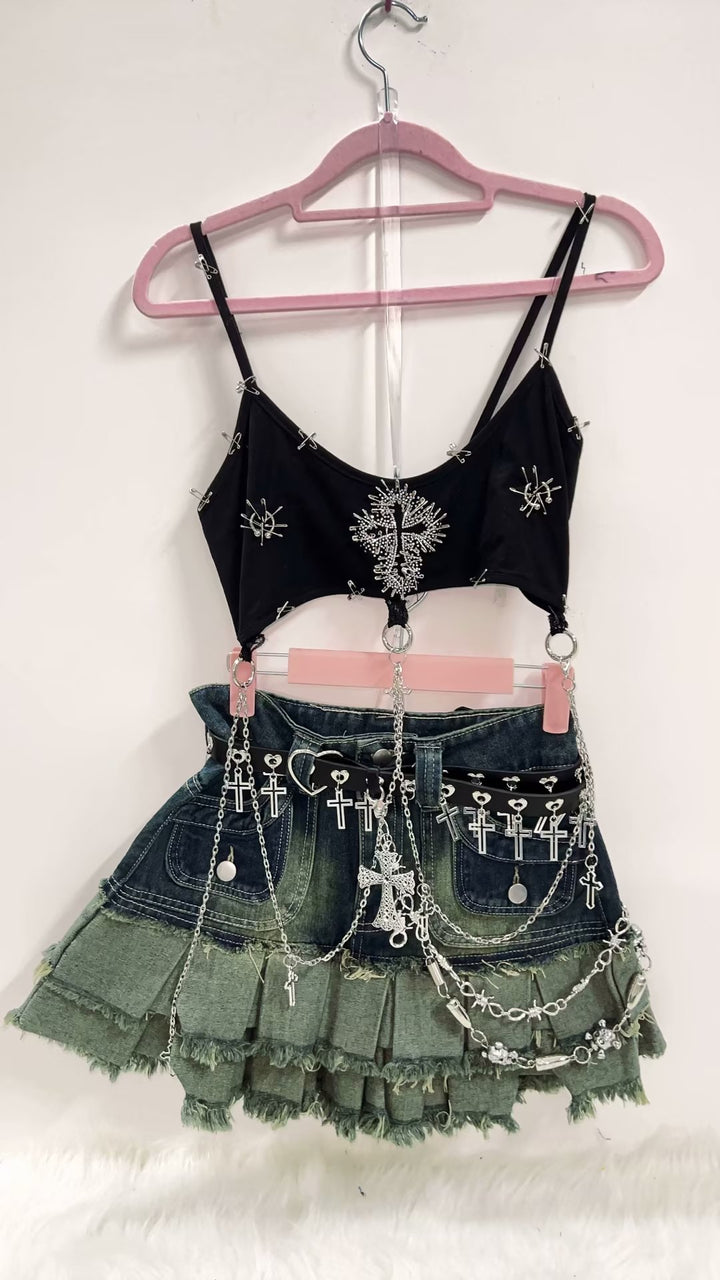 Y2K Punk Mini Skirt - Juneptune