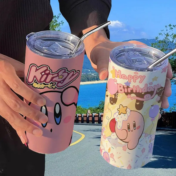 Kirby Thermos Cup With Straw