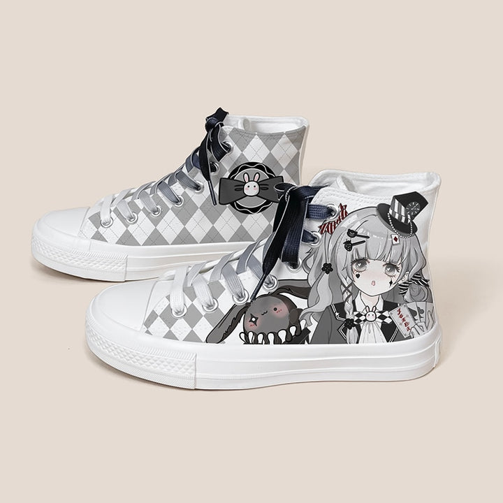 Kawaii Bunny Anime Girl High Top Shoes - Juneptune