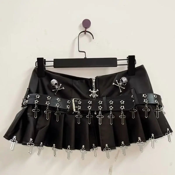 Grunge Skull Short Skirt