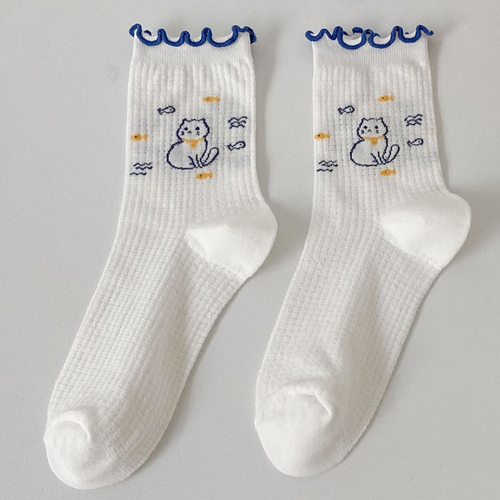 Kawaii Cat Cotton Socks - Juneptune