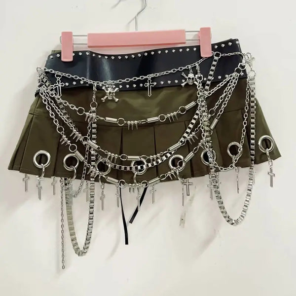 Punk Chained Mini Skirt