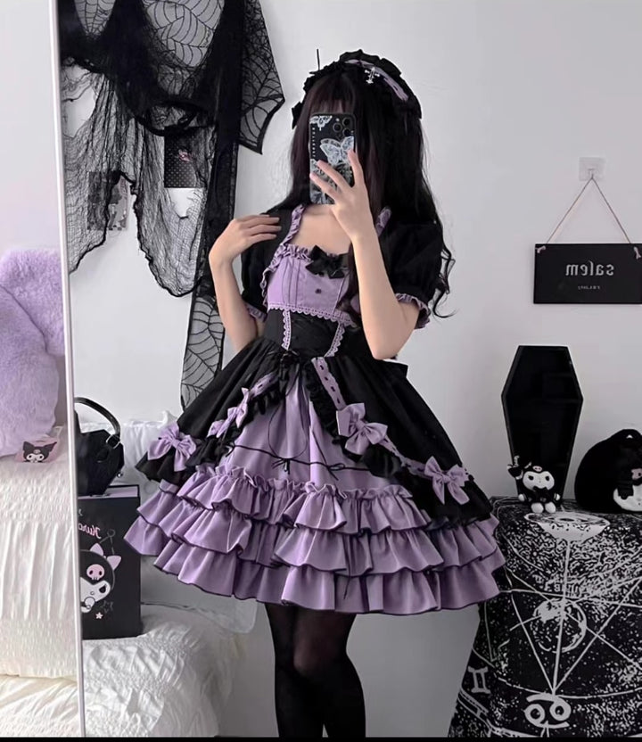 Sweet Lolita Purple Ruffle Dress - Juneptune