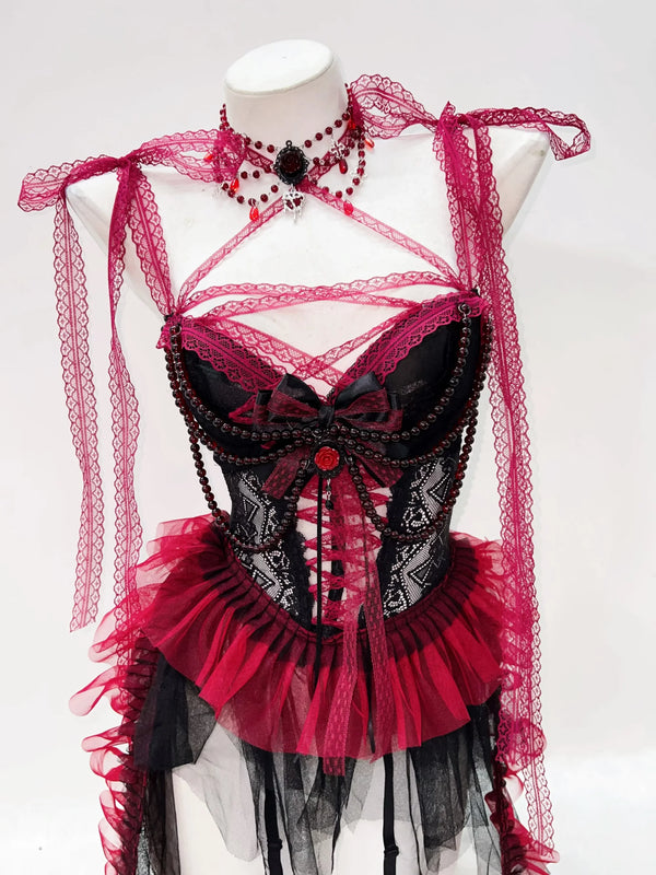 Crimson Temptress Gothic Corset Dres